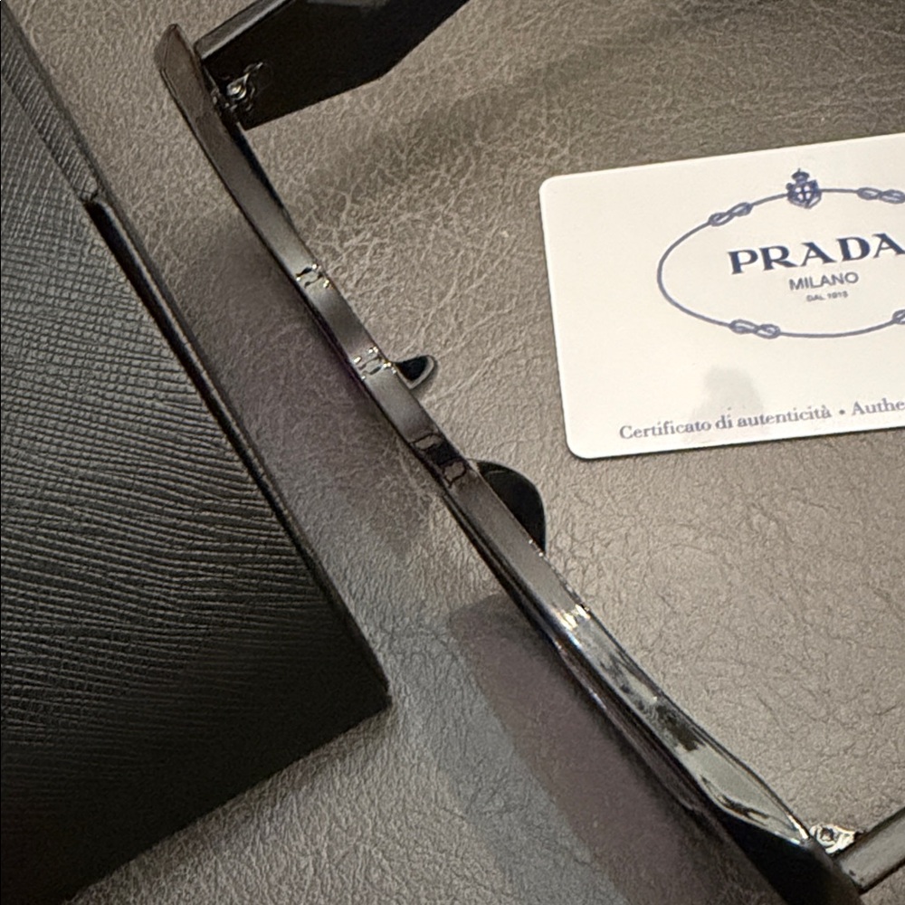 Authentic NWOT Prada Black Dark Tinted Sunglasses- with card, case, and box! - Picture 9 of 12